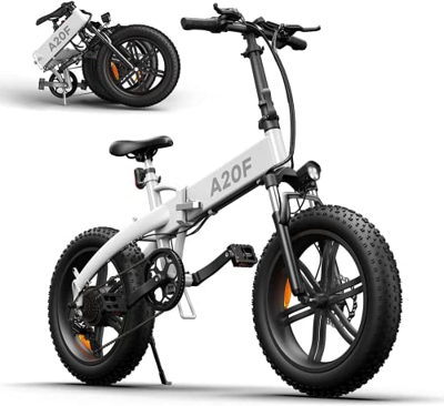 Bicicleta eléctrica Plegable Ado A20F 250W, Bicicleta Recargable de aleación de Aluminio, Carga máxima 120 KG, Llanta Gruesa Todoterreno de 20 * 4,0 P