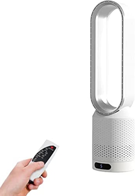 WHFTD Ventilador De Torre con Control Remoto,Purificador De Aire De 8 Velocidades,Ventilador Sin Aspas,Ventilador De Pie De Enfriamiento,Oscilación De