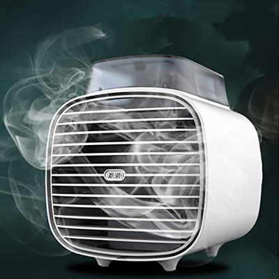 Aire Acondicionado portátil - Mini Ventilador de refrigeración de Aire, humidificador de Ventilador de Vapor evaporativo Personal súper silencioso con