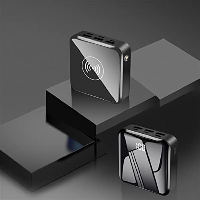 BOTTHEALTH Batería De Cargador PortáTil De 30000Mah, Cargable para Cargar El Banco De Energía Batería Externa del Cargador InaláMbrico del Mini Banco 