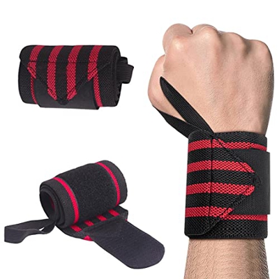 Teegxddy 2 PCS Muñequeras para levantamiento de pesas, entrenamiento de fitness, correas de gimnasia, soporte de lazo para el pulgar,accesorios hombre