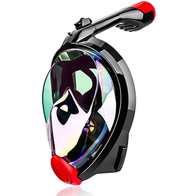 QHYXT Buceo Plegable Snorkeling 180 Vista panorámica Respiración Libre Snorkeling de Cuerpo Completo con Traje para Adultos (Negro S/M)