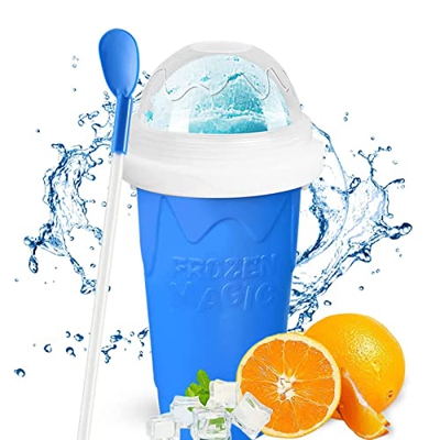 DCLINA Taza para hacer granizado, taza mágica con congelación rápida para niños y familia (color: azul)