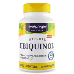 Healthy Origins, Natural Ubiquinol con Kaneka QH, 300mg, Altamente Dosificado, 30 Cápsulas blandas, Probado en Laboratorio, Sin Gluten, Sin Soja, no G en oferta
