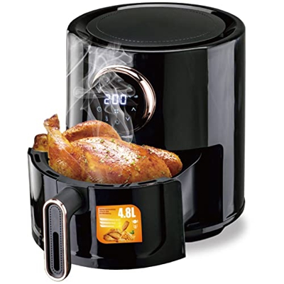 Freidora De Aire Small Home De 5 Cuartos, Cocina Saludable Sin Aceite, Con Seis Funciones Preestablecidas, Pantalla Táctil Digital De Un Botón, Ciclo 