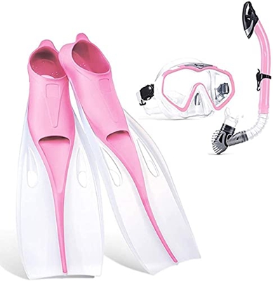 QHYXT Máscaras de Buceo de Cara Completa Conjunto de esnórquel Profesional Gafas antivaho de Silicona Gafas Aletas de natación Conjunto Equipo de Buce