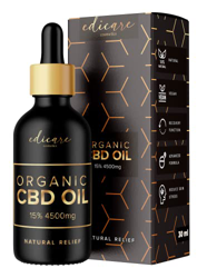 Edicare, CBD, Aceite Premium de CBD | 15% | 30ml | 4500mg | 0% THC | Formula Mejorada, Puro y Ecológico, Fabricado en España en oferta