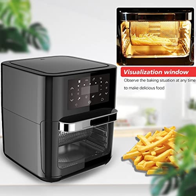 CALANDIS Combo De Horno De Freidora De Aire, Freidora Sin Aceite Saludable De 12.7 Cuartos para El Hogar Grande con Ocho Funciones Preestablecidas, Pa