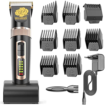 Cortapelos para hombre, cortadora de pelo profesional, silenciosa, con 8 peines-guía