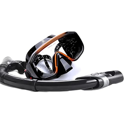 QHYXT Máscara de Buceo Buceo de Cara Completa Equipo de esnórquel Juego de Tubos Gafas antivaho de Estilo seco Equipo de Buceo Profesional para Adulto
