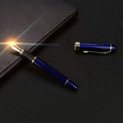 CiniYuklo Frosted Deluxe Black JinHao X450 - Pluma estilográfica (0,5 mm, extrafina, tamaño único)