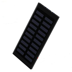 Power Bank Power Bank 20000mah Power Bank Batería Externa 2 USB Led Power Bank Teléfono Celular portátil Cargador Solar Negro en oferta