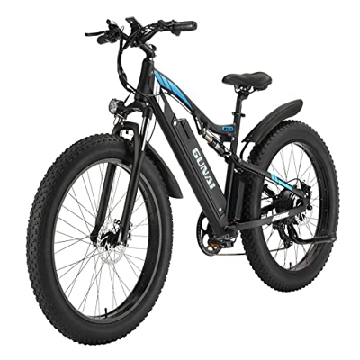 KELKART Bicicleta eléctrica, 48V 12.8AH Bicicleta de montaña con llanta Gruesa para Adultos con Sistema de Freno hidráulico Delantero y Trasero XOD, b