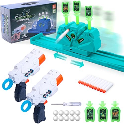 OBOVO Mobile Hover Juegos de Disparos Flotantes para Pistola de Balas, Objetivo Flotante Eléctrico Ajustable 2 en 1 con 10 Bolas, 10 Balas y 3 Objetiv