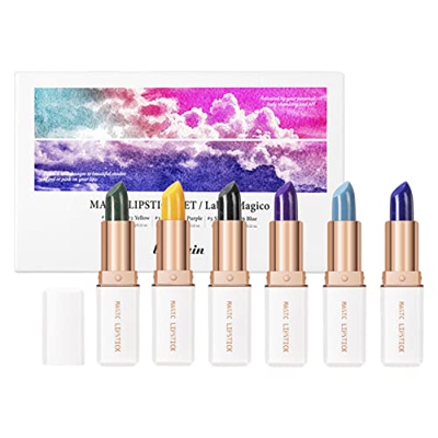 6PCS Lápiz Labial Que Cambia De Color, Barra De Labios Mágica Que Cambia De Color Para Mujeres, Barra De Labios Impermeable, Nutritivo Hidratante Báls