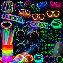 MULEVIP 272 PCS Barras Luminosas, Iluminación para Juguetes, Luminosos con Conectores para Pulseras y Pelotas,Varitas Luminosas Fluorescentes, Ideal p en oferta