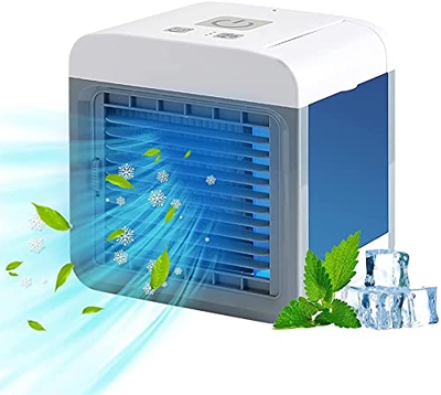 YUELEI- Refrigerador de aire personal, aire acondicionado portátil 3 en 1, aire acondicionado ventilador de aire evaporativo, ventilador, purificador,