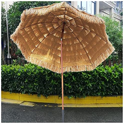Sombrilla De Jardín De 2m, Exótico Tropical Hawaiano Paja Tiki Patio Parasol, Sombrilla De Playa Hula, Decoración Al Aire Libre De La Sombrilla, Funci