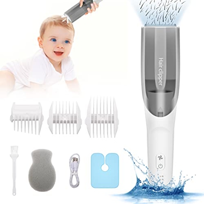 Cortapelo para Bebé, Cortapelos para Niños, Máquina de Corte de Pelo Silenciosa para Niños Pequeños con 3 Peines guía, Resistente al agua