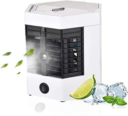 YUELEI- Ventilador de aire acondicionado portátil, refrigerador de aire recargable con 3 velocidades, forma de diamante personal ventilador de enfriam características
