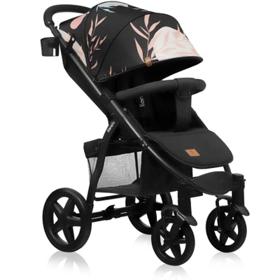 LIONELO Annet Silla de Pase Para niños hasta 22 kg 0-48M ajuste del respaldo hasta posición horizontal Capucha XXL Plegable fácil con ventana Mosquite