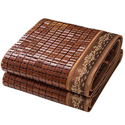 Ledpower Estera de Dormir de Bambú de Verano, Colchoneta de Cama de Enfriamiento de Mahjong Carbonizado Plegable, Colchones de Aire Acondicionado para