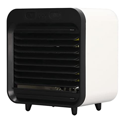 Aire Acondicionado Portátil, Mini Ventilador Enfriador de Aire de 3 Velocidades, Enfriador Evaporativo Alimentado por USB, Pequeño Ventilador de Enfri