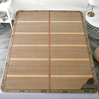 Ledpower Estera de Bambú Plegable de Doble Cara, Esteras Transpirables para Dormir de Verano, Estera de Paja Hecha a Mano para Estudiantes en Casa/8 *