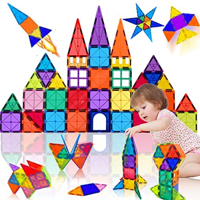 34 Piezas Bloques Magneticos para Niños Juego Construccion Magnetico Juego Construccion Magnetico 3D para Niños y Niñas de 3 4 5 6 y 7 Años Imanes Mag
