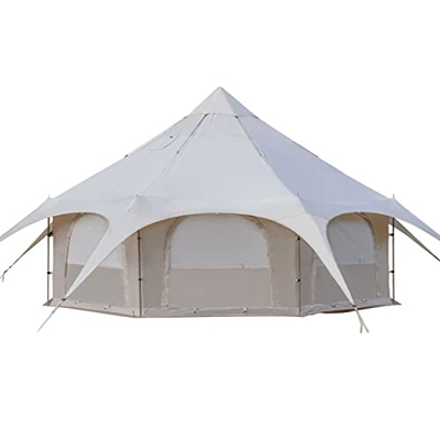 GLWANJG Carpa de yurta Grande, Carpa de Lujo portátil de Dos Pisos Gruesa, Resistente a la Intemperie, Adecuada para 6-10 Personas, Equipo de Camping 