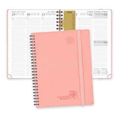 POPRUN Agenda 2022 2023 Semana Vista Vertical 16,5 x 22 cm - Agenda Escolar 2022-2023 Semanal 16 Meses (Sep’22-Dic’23) con Tapa Blanda en Cuero Vegano