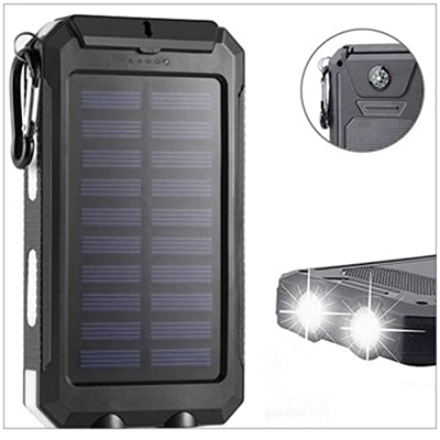 Power Bank Powerbank 20000 Mah Banco de energía Solar Batería Externa portátil a Prueba de Agua con Viaje de luz LED Funciona con Todos los Paquetes d