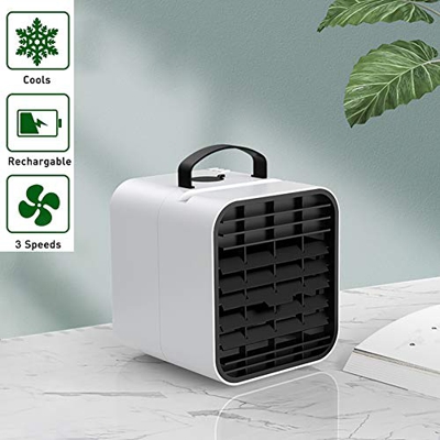 YUELEI- Ventilador portátil del escritorio USB con 3 velocidades, ventilador de refrigerador de aire personal, ventilador de aire acondicionado portát