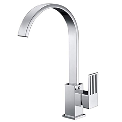 Grifo Monomando Grifo Monomando Monomando Fregadero Cocina Acabado Cromado Cuerpo Latón Cúbico Arco Alto Caño Giratorio Plano INOX Grifos Fríos Y Cali precio
