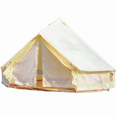 Campana de lona de algodón impermeable grandes carpas para camping familiar 4 estaciones al aire libre yurta campana tienda para camping familiar (4 m