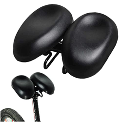 Qric Asiento de bicicleta, Asiento de bicicleta Respaldo, Sillín sin nariz Sillines de cojín ancho, Almohadilla de ciclismo de doble comodidad, Ancho  características