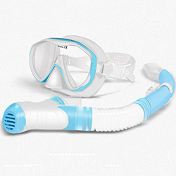 Juego de máscara de esnórquel, esnórquel antivaho y seco, esnórquel superior seco antifugas de respiración libre, equipo de esnórquel profesional para características