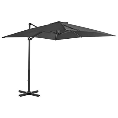 Sombrilla voladiza con poste, Suiwen Parasol Terraza, Sombrilla Terraza Exterior, Sombrilla Playa, Parasol Exterior, Sombrilla De Jardín, aluminio gri