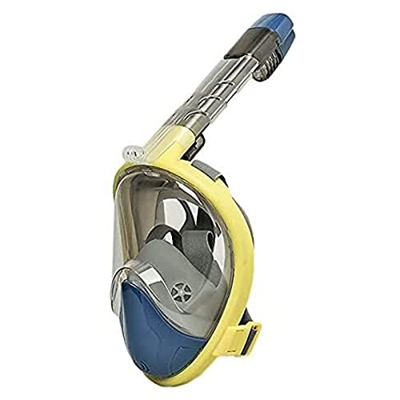 Spacmirrors Máscara de esnórquel de Silicona de Cara Completa, Snorkel subacuático de 180 ° Boca Plana de Tipo seco y Completo Adecuado para Adultos y