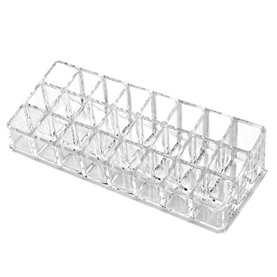 Odoukey 24 Cavity Lipstick Case, 24 Space Lipstick Supporter acrílico Clear Acrílico Gloss Lipstick Pantall Stand para Organizador de Accesorios de Ma