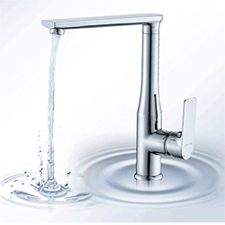 FMOPQ Grifo Mezclador Fregadero de Cocina de Cobre Grifo Giratorio de Agua fría y Caliente Grifo de Lavabo para Lavar Platos en oferta