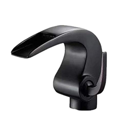 FMOPQ Grifo Mezclador Grifo de caño de Cascada Acabado en Negro Antiguo Grifo de Lavabo de latón Grifos de Agua de un Solo Mango para baño Grifo Mezcl precio
