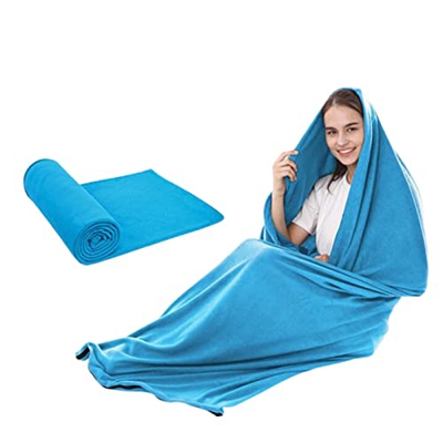Flydem Saco de Dormir niños Ultraligero Adulto Juvenil Sacos de Dormir rectangulares Bolsa de Dormir Primavera Verano sobre Warm Fleece otoño,Blue,180