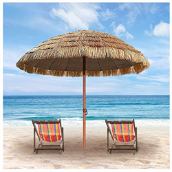 Sombrilla De Playa Color Natural - Hermoso Aspecto Tropical (2m), Parasol Portátil del Partido del Tiki De La Paja, Jardín Patio Protección UV, con In en oferta