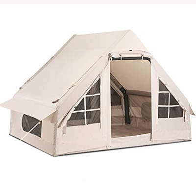 Carpa inflable Glamping, carpa para 4-5 personas, carpas de algodón TC para exteriores, 4 Season Air Tentz, carpa familiar instantánea Carpa inflable 