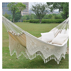 ALLIST 1pcs Hamaca Grande Macrame brasileño tasel tasel Hamaca Columpio Silla de Red/Hamaca Colgante Interiores Columpios de 2 Personas máximo 300 kg características