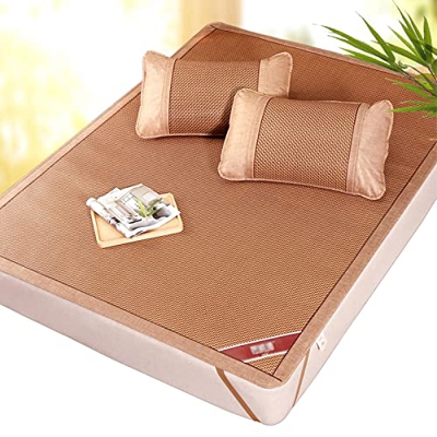 Estera de Dormir Verano,Colchoneta de Ratán Esterilla de Seda de Hielo,Colchón de Enfriamiento y Sudoración Suave y Plegable,para Casa Escuela Cama,co