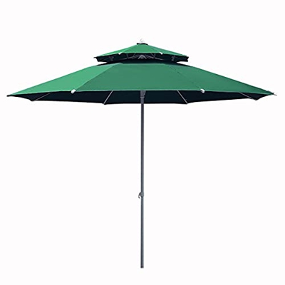 Paraguas Graden Sombrilla de jardín de 2 m/6,6 pies Parasol para Exteriores, 100% poliéster Engrosado Sombrilla Grande con Dosel Doble, protección UV 