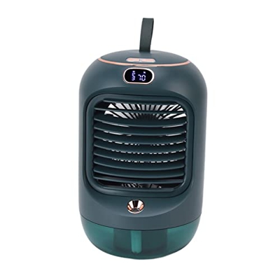 Luqeeg Enfriador de Aire Evaporativo, Portátil Recargable Ventilador de Aire Acondicionado, Giratorio Ventilador de Escritorio Personal Ventilador de 