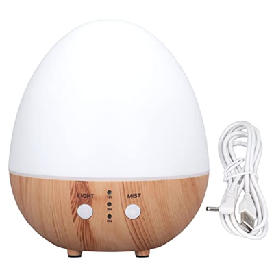 Difusor de aceite esencial, humidificador de madera alimentado por USB de bajo ruido de 35db con apagado automático de 250 ml con luz nocturna para do